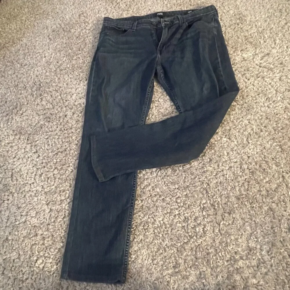 PAIGE Federal Dark Wash Straight Jeans 36